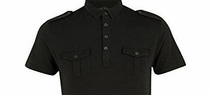 Firetrap Double Pocket Polo Shirt Mens[XX Large,Black]